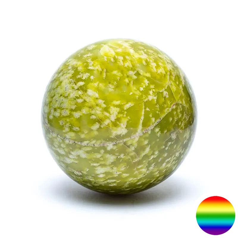 Edelstein-Kugel Gelber Serpentin 5cm