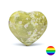 Edelstein Herz - Gelber Serpentin 55mm