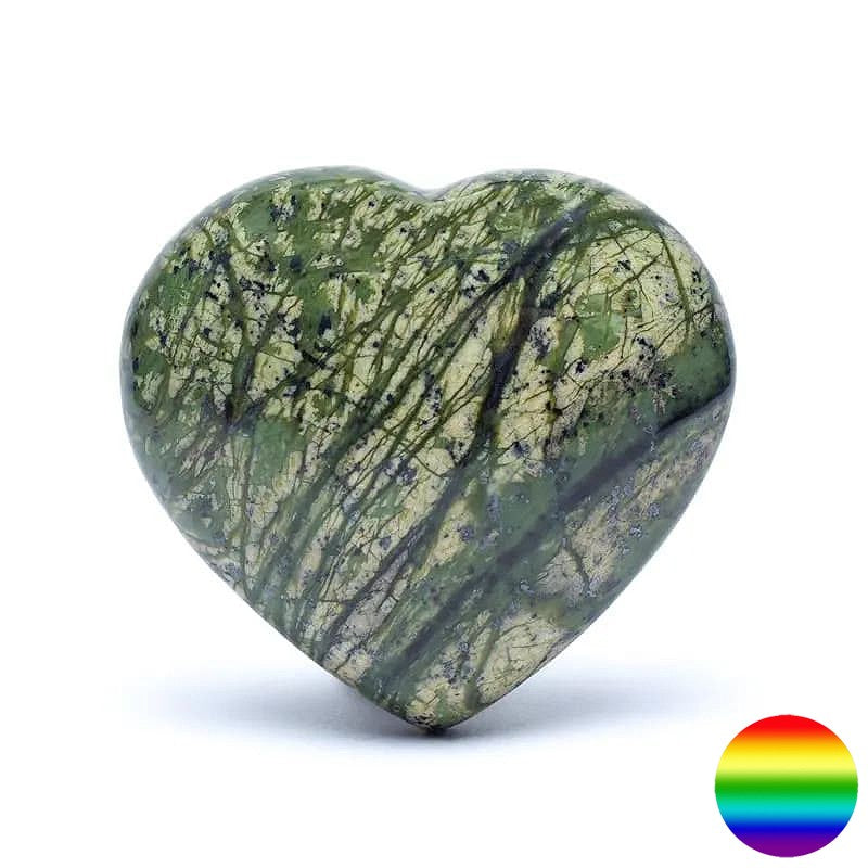 Edelstein Herz - Grüner Serpentin 55mm