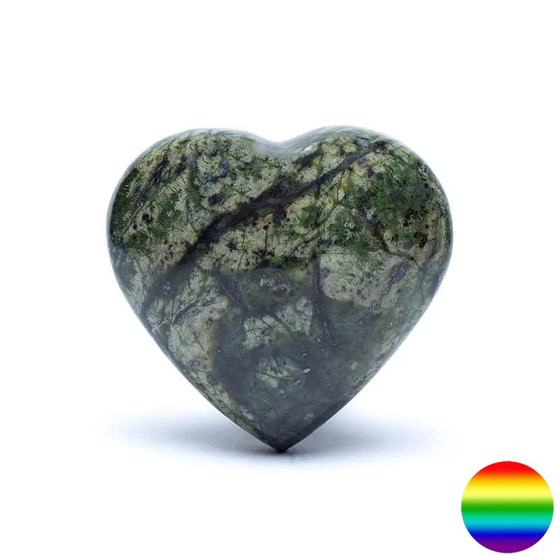Edelstein Herz - Grüner Serpentin 50mm