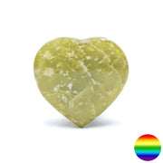 Edelstein Herz - Gelber Serpentin 40mm