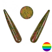 Edelstein-Balance® Meridian Massagegriffel - Epidot - Set