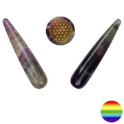 Edelstein-Balance® Meridian Massagegriffel - Fluorit - Set