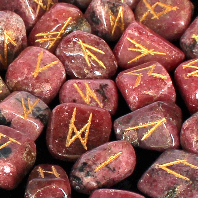 Rhodonit - Runen | im Samtbeutel mit Beschreibung