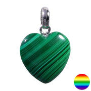 Herz Anhänger Malachit mit Silber-Öse