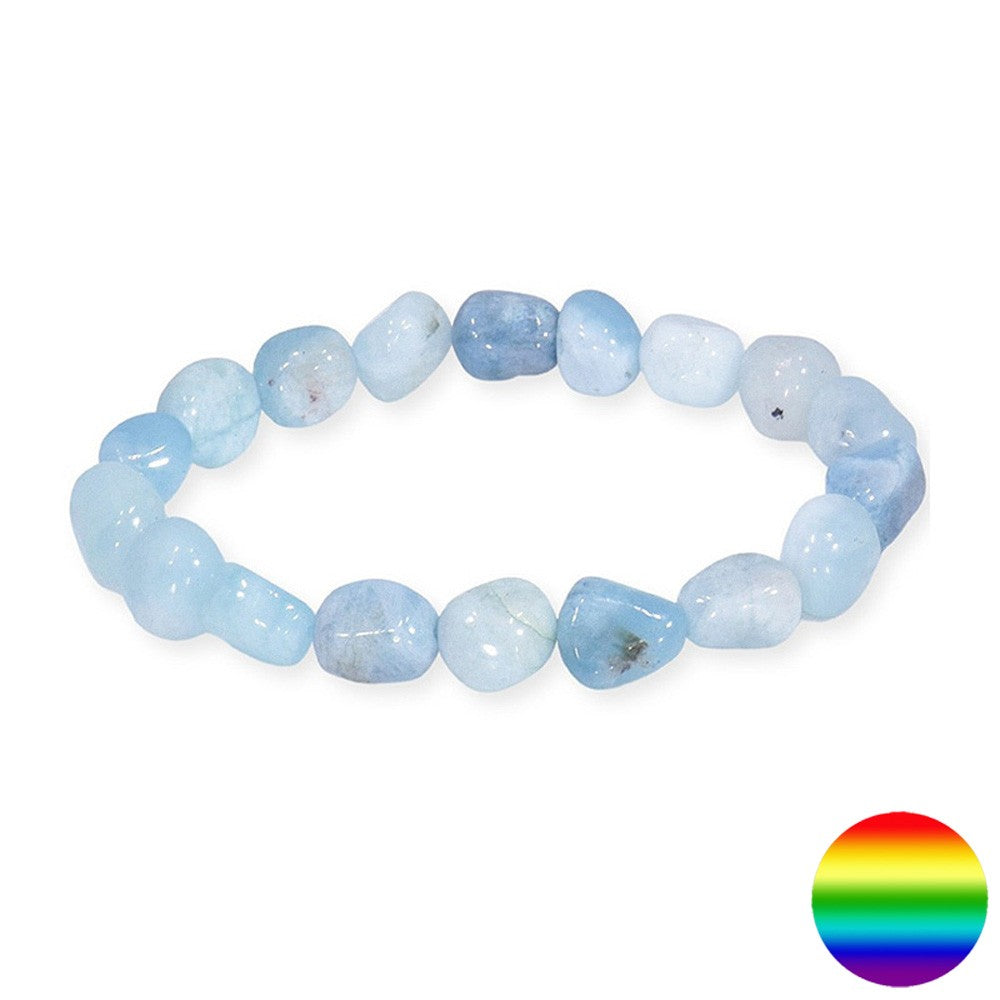 Armband Nuggets Aquamarin 8-10mm