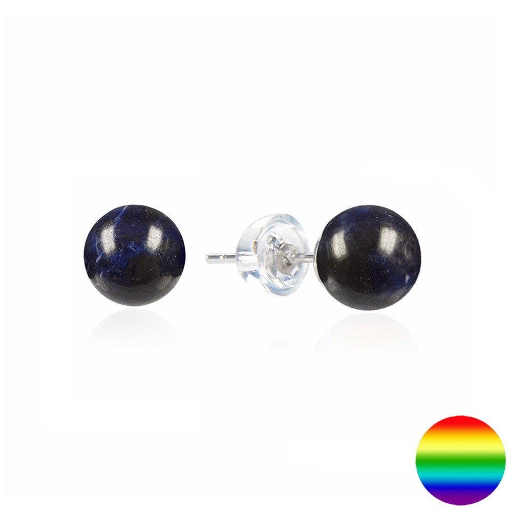 Ohrstecker Sodalit Kugel 6mm