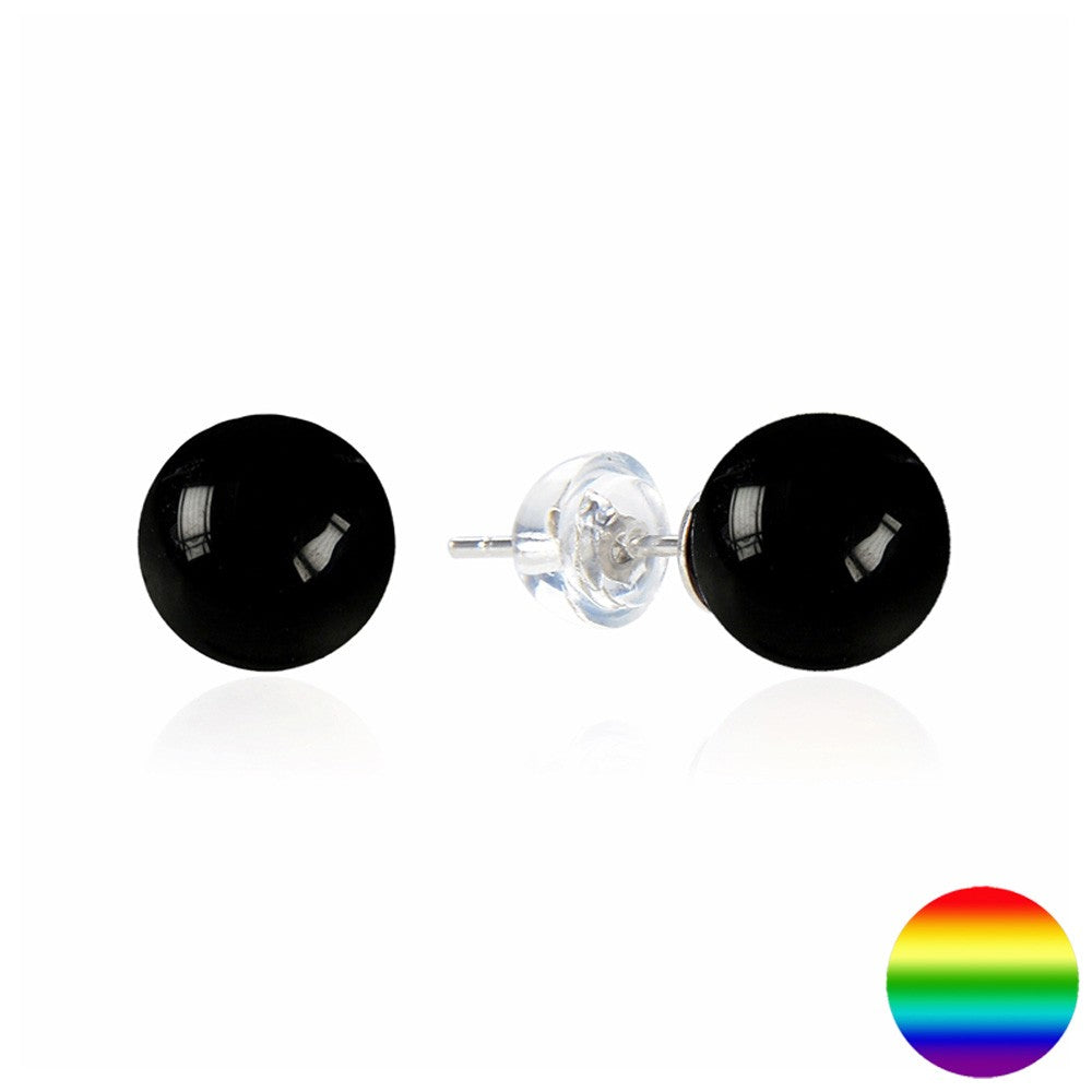 Ohrstecker Schwarzer Turmalin 8mm