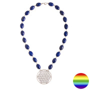 Collier Lapislazuli Blume des Lebens