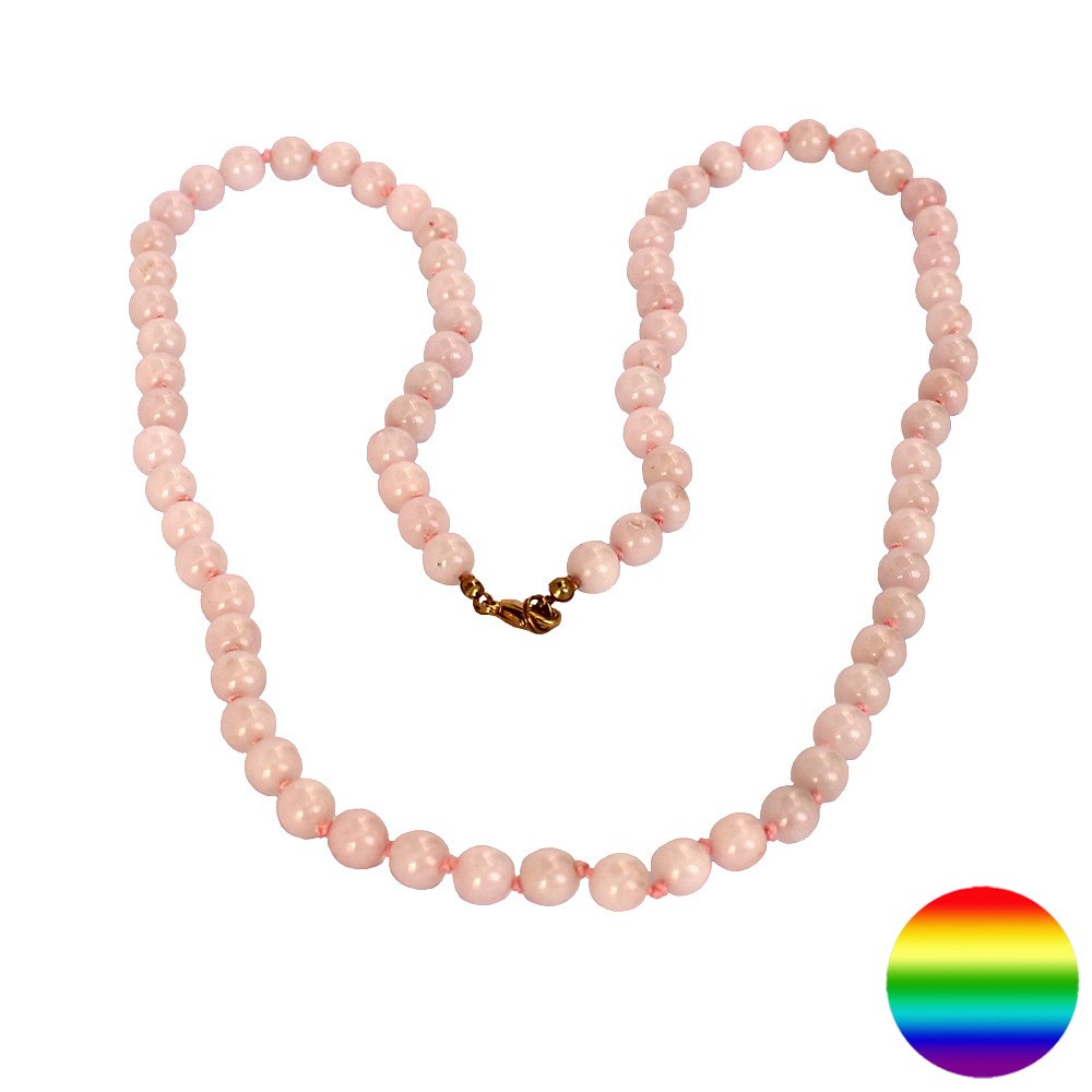 Halskette Rosenquarz 8mm Kugeln