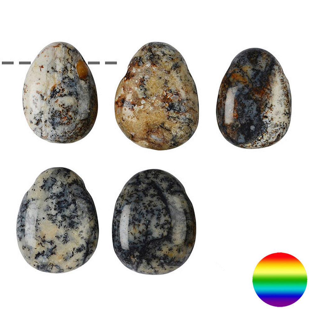 Opalith Trommelstein gebohrt