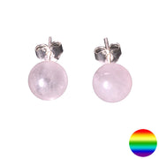 Ohrstecker Rosenquarz Kugel 8mm