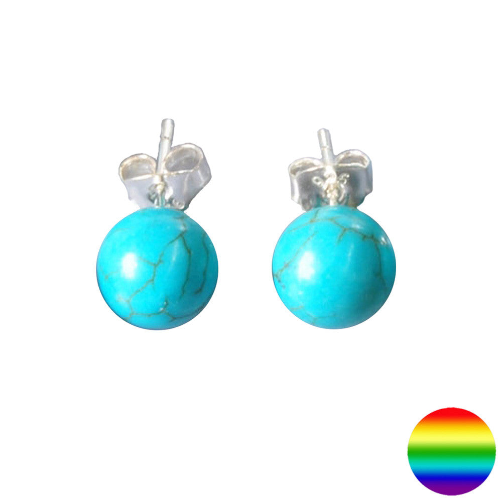 Ohrstecker Türkis Kugel 8mm