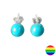 Ohrstecker Türkis Kugel 8mm