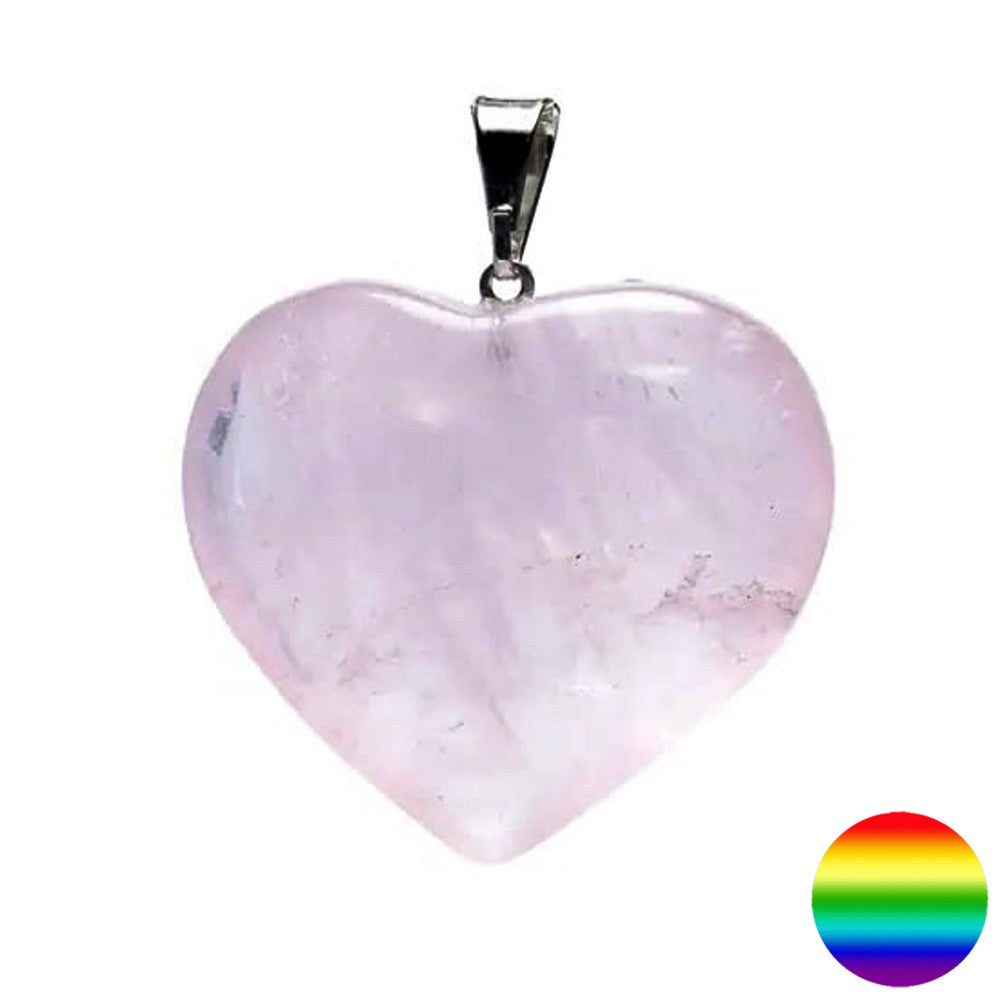 Anhänger Herz Rosenquarz 25mm