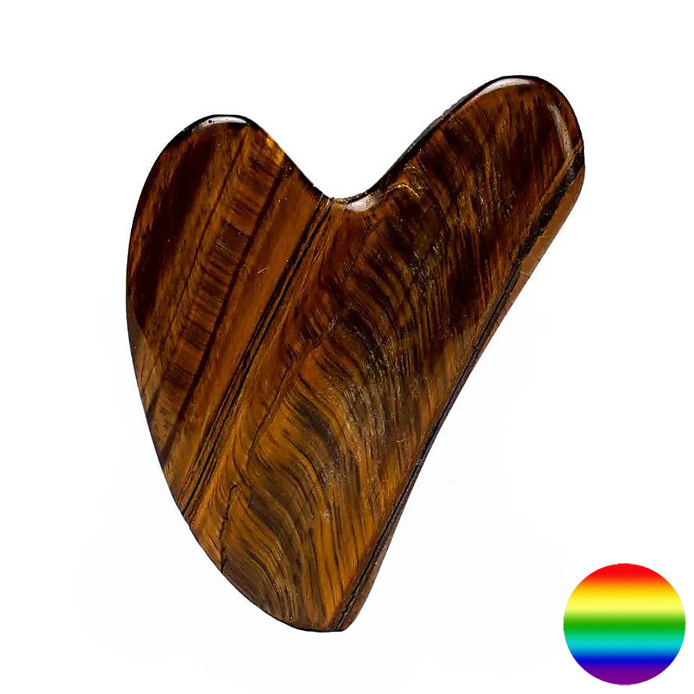 Gua Sha Massagestein Herz - Tigerauge