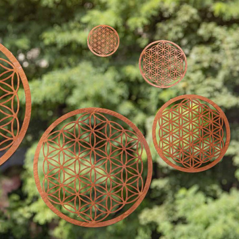 Untersetzer Holz Lebensblume dunkelbraun