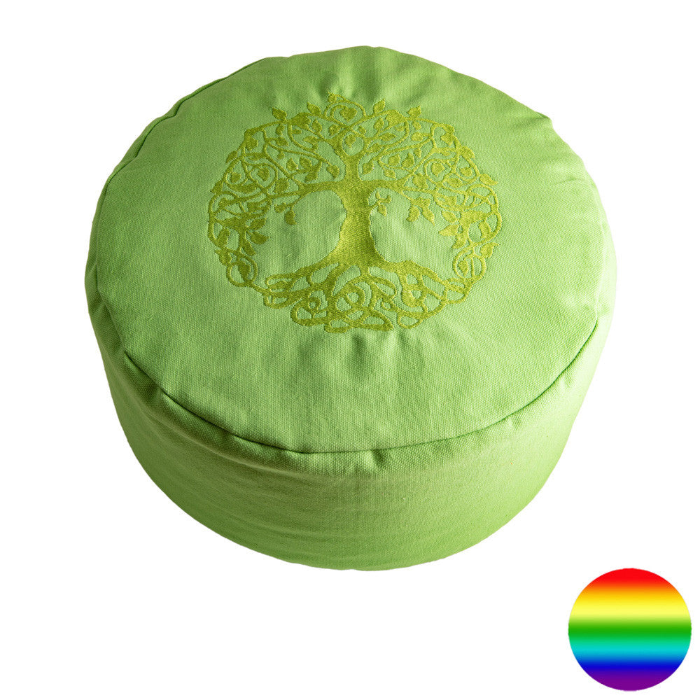 Meditations-Kissen - Baum des Lebens - grün