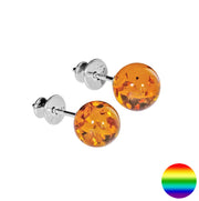 Ohrstecker Bernstein Kugel 8mm