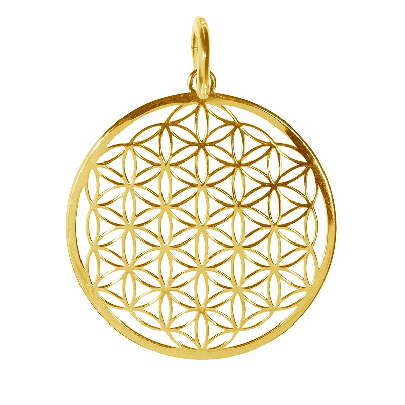 Blume des Lebens Anhänger Silber rhodiniert