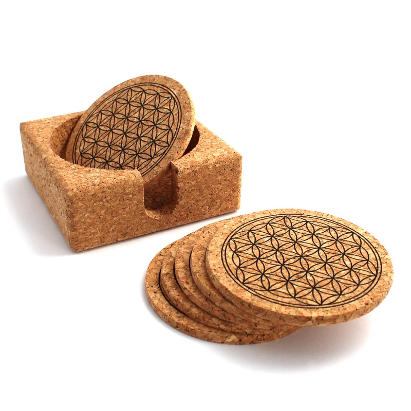 Untersetzer aus Kork mit Aufsteller Blume des