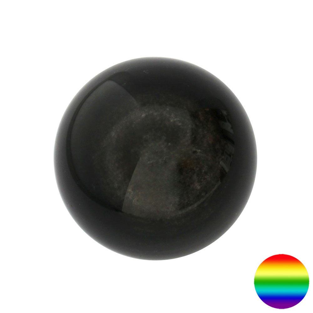 Edelstein-Kugel  Obsidian-Silber 47-49 mm