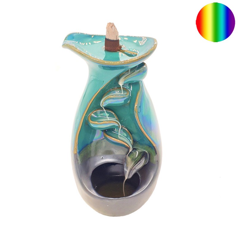 Rückfluss Weihrauchbrenner Vase grün-blau