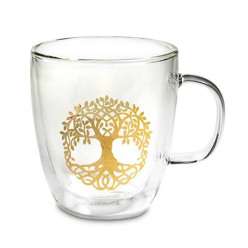 Glas-Tasse mit dem Baum des Lebens