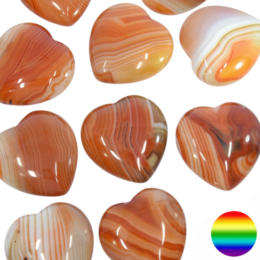 Edelstein Herz - Carneol gebändert 30mm