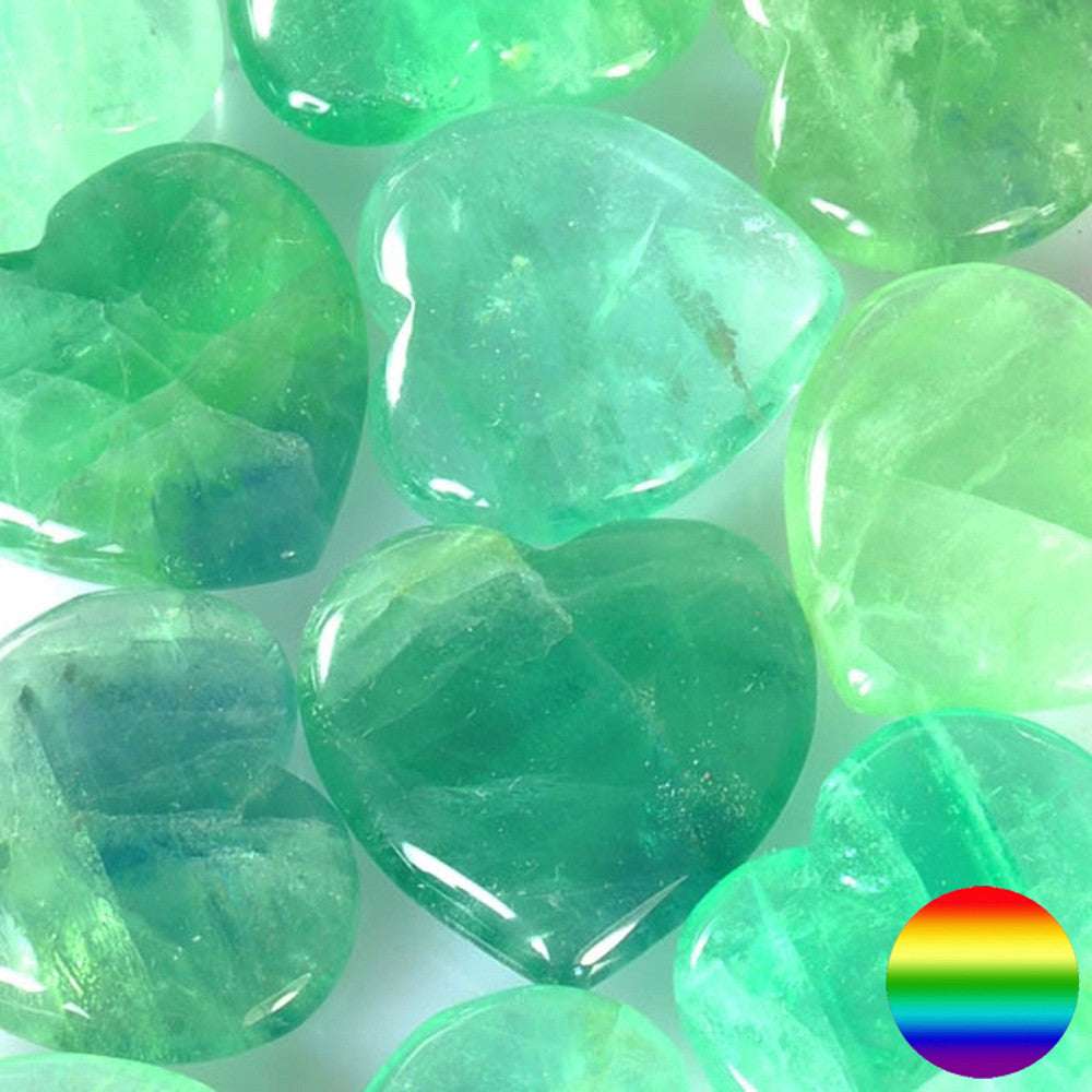 Edelstein Herz - Fluorit grün 40mm