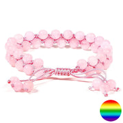 Armband 2-Reihig - Rosenquarz Kugeln 6mm