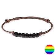 Armband - Schwarzer Turmalin mit Kordel