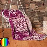 Spirit of OM Kuscheldecke beere | mit der Blume des Lebens