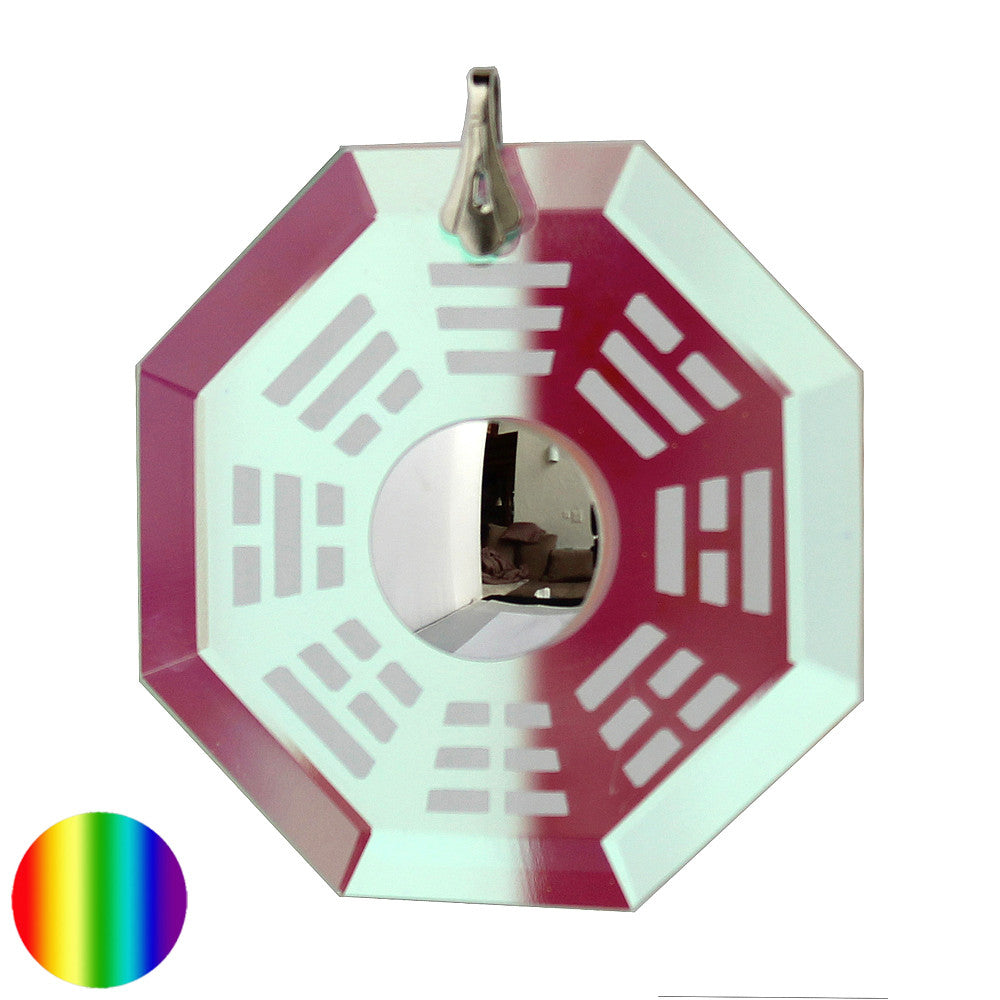 BaGua Spiegel irisierend zum Aufhängen 63mm | Feng Shui