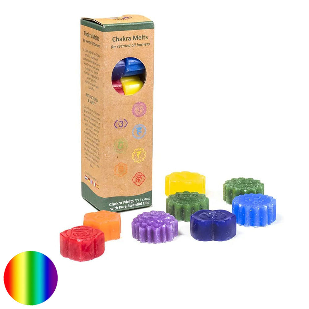 8 Chakra Schmelzkerzen für Duftlampen | aus nachhaltigem Palmwachs