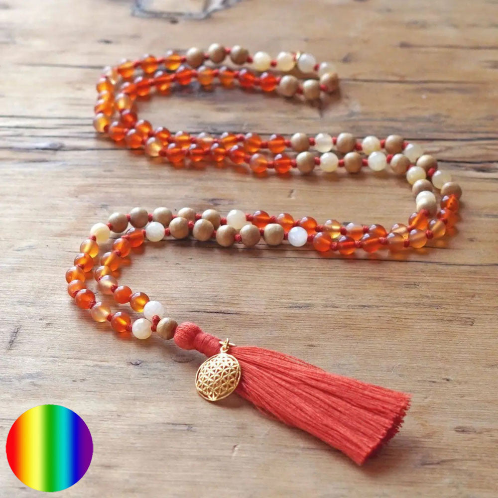 Spirit of Om Mala - Carneol| mit Orangen Calcit und Sandelholz