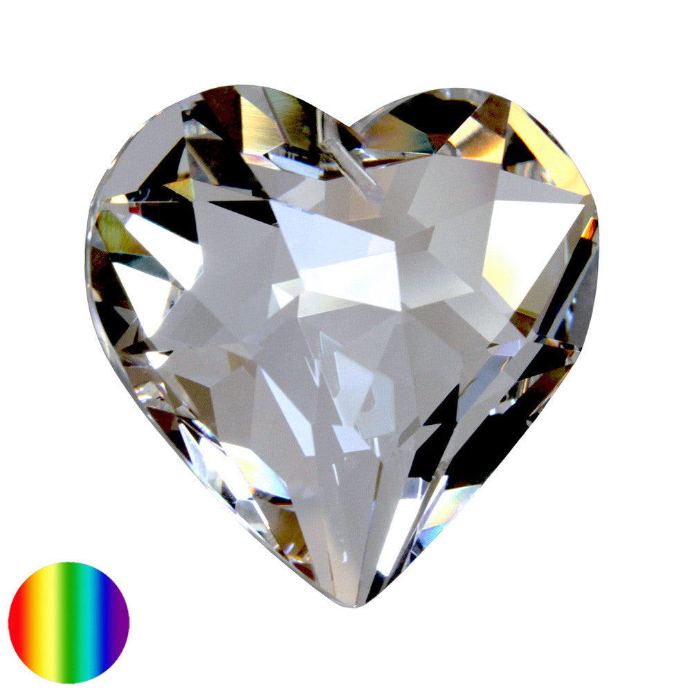 Regenbogen-Kristall - Herz bauchig 30mm | facettiert geschliffen