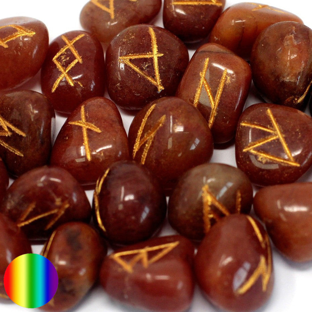 Roter Aventurin - Runen | im Samtbeutel mit Beschreibung