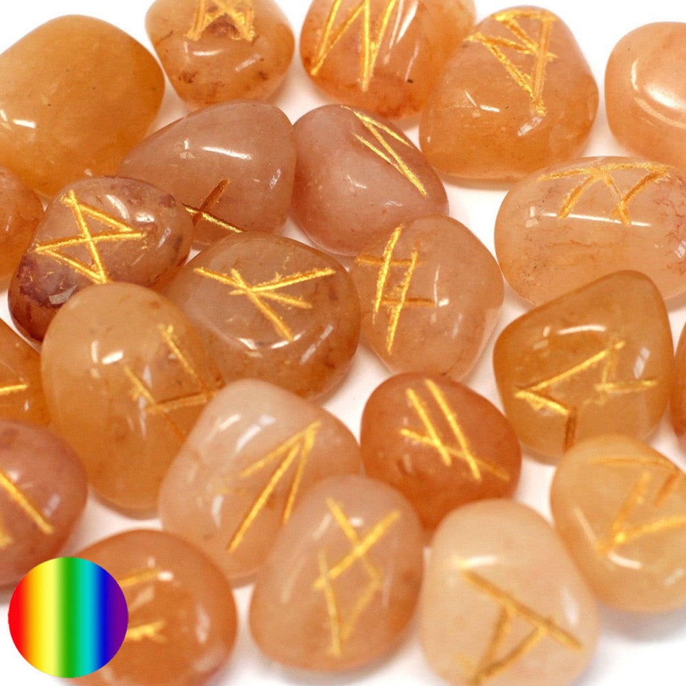 Gelber Aventurin - Runen | im Samtbeutel mit Beschreibung