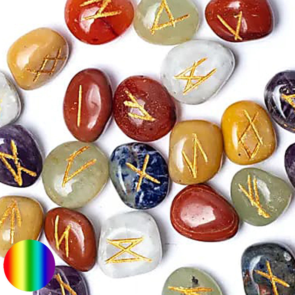 7 Chakra - Runen | im Samtbeutel mit Beschreibung