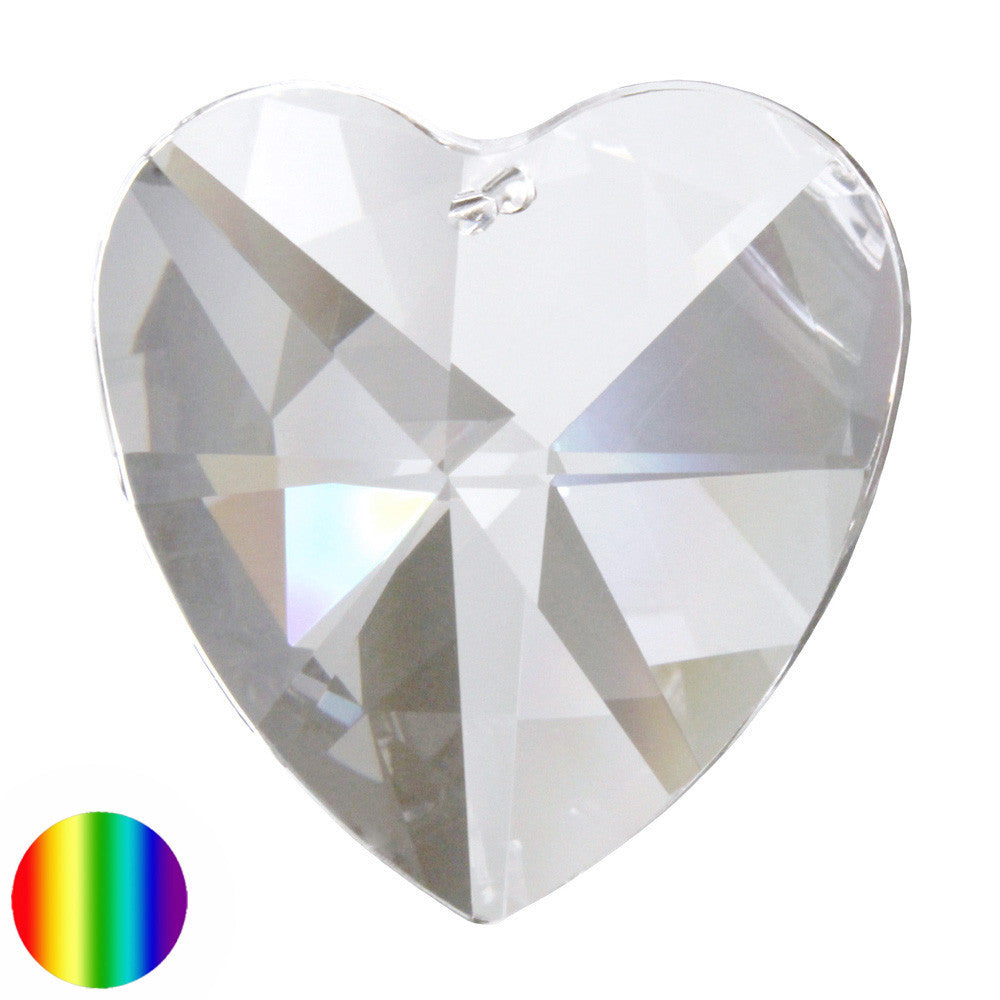 Regenbogen-Kristall - Herz 50mm | facettiert geschliffen
