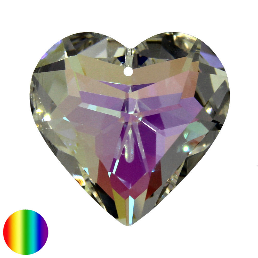 Regenbogen-Kristall - Herz irisierend 30mm | facettiert geschliffen