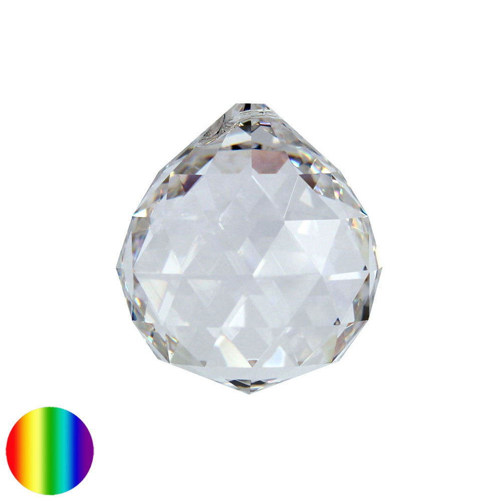 Regenbogen-Kristall - Kugel-Dreieck 50mm | facettiert geschliffen