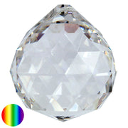 Regenbogen-Kristall - Kugel-Dreieck 100mm | facettiert geschliffen