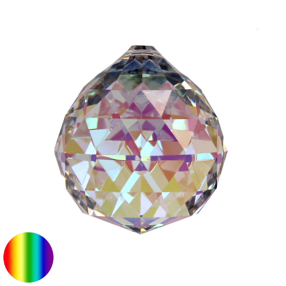 Regenbogen-Kristall - Kugel Dreieck irisierend 30mm | facettiert