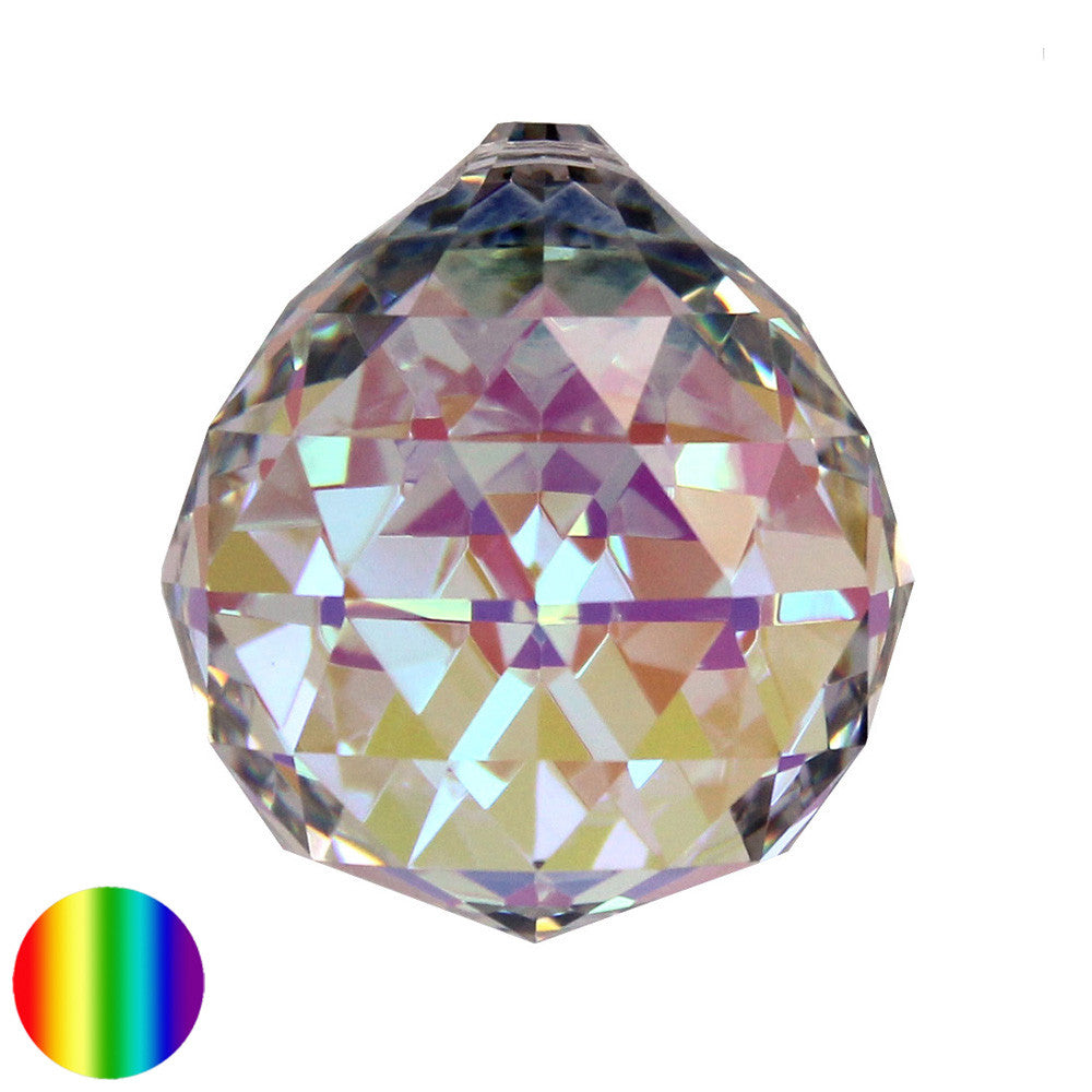 Regenbogen-Kristall - Kugel Dreieck irisierend 40mm | facettiert