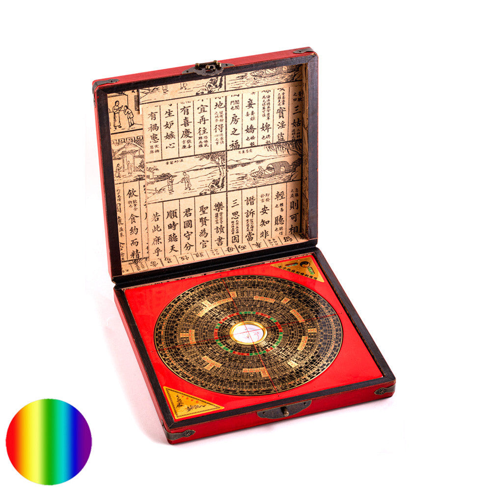 Feng Shui Kompass - klein | mit Drachenmuster auf der Box