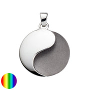 Ying Yang Symbolschmuck Anhänger teilgeschwärzt