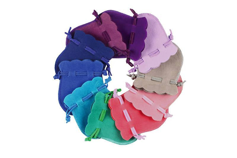 Samtbeutel rund 75cm | mit gewelltem Rand oben und in vielen Farben