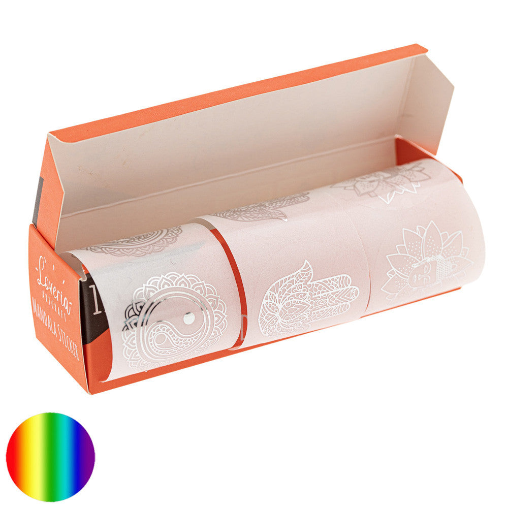 Mandala Sticker - YinYang - Buddha Hand - Lotus Buddha | silber transparent